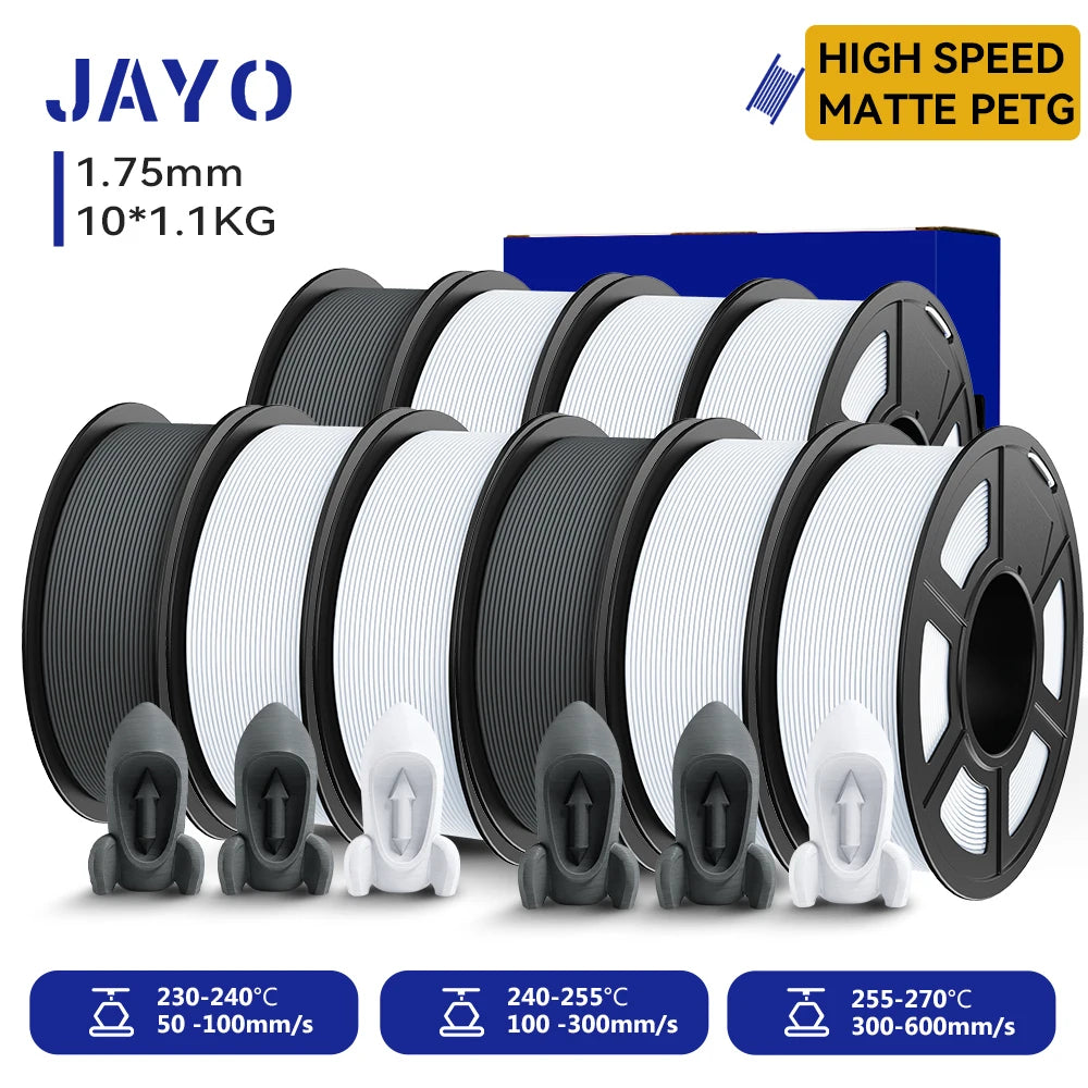JAYO 3D PETG/ High Speed Matte PETG / PLA Classic Printer Filament 1.75mm 3D Printer Filament 11KG Neatly Wound PETG for 3D
