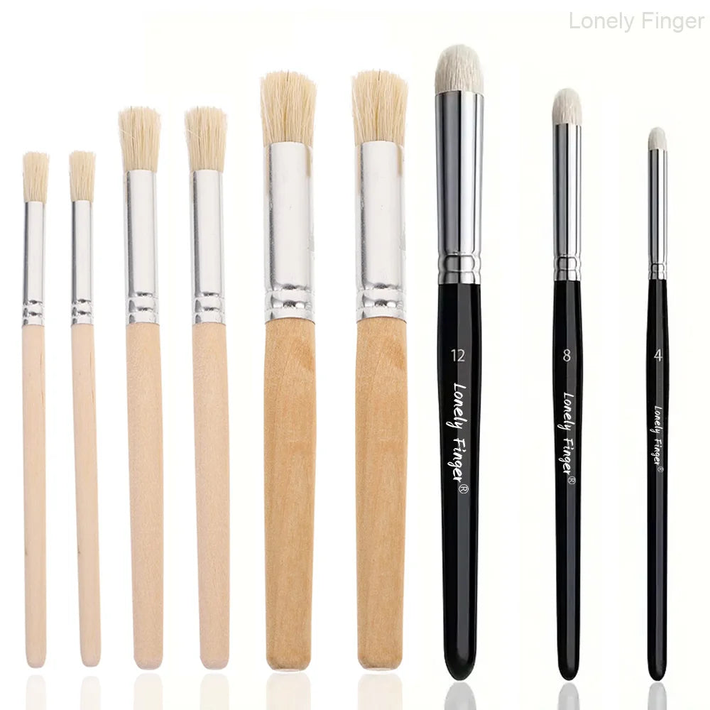 Miniature Paint Brushes Drybrush Set, Detail Paint Brushes for Acrylics, Watercolor, Figurines Model, Face Painting,