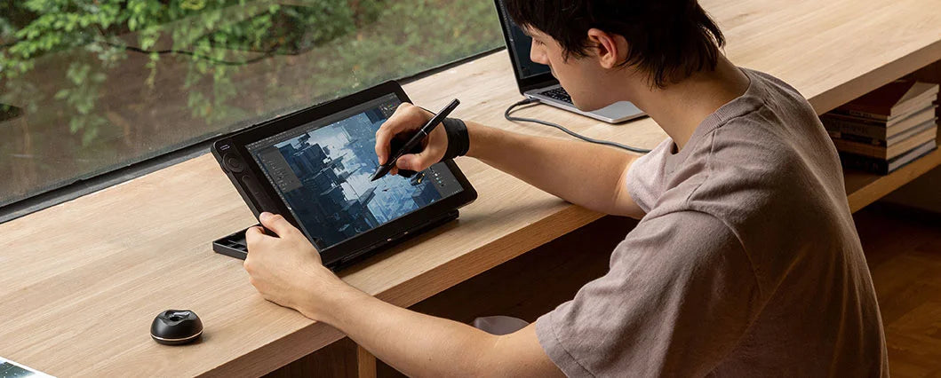 Huion Kamvas 13 Gen 3 Drawing Display 13.3" Art Tablet+Anti-sparkle Canvas Glass, 99% sRGB, PenTech 4.0 16384 Pen Pressure