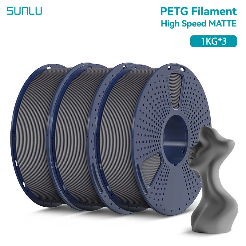 SUNLU 3KG High Speed PLA/Matte PLA/Matte PETG Filament 1.75mm 1kg Spool Neatly Wound Filament Fit Most FDM 3D Printers