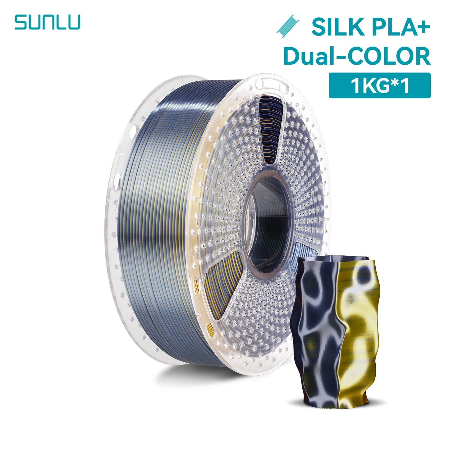 SUNLU 1KG SILK /Dual / Triple /Four Color 3D Printer Filament 1.75mm 1000g Spool (2.2lbs) Neatly Filament Fit Most FDM Printer