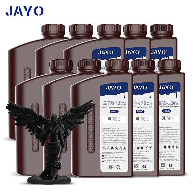 JAYO 3D Resin Water Washab/ABS-Like/Plant Based/Standard 10KG UV Photopolymer Resin Liquid 405nm For LCD 3D Printer Materials