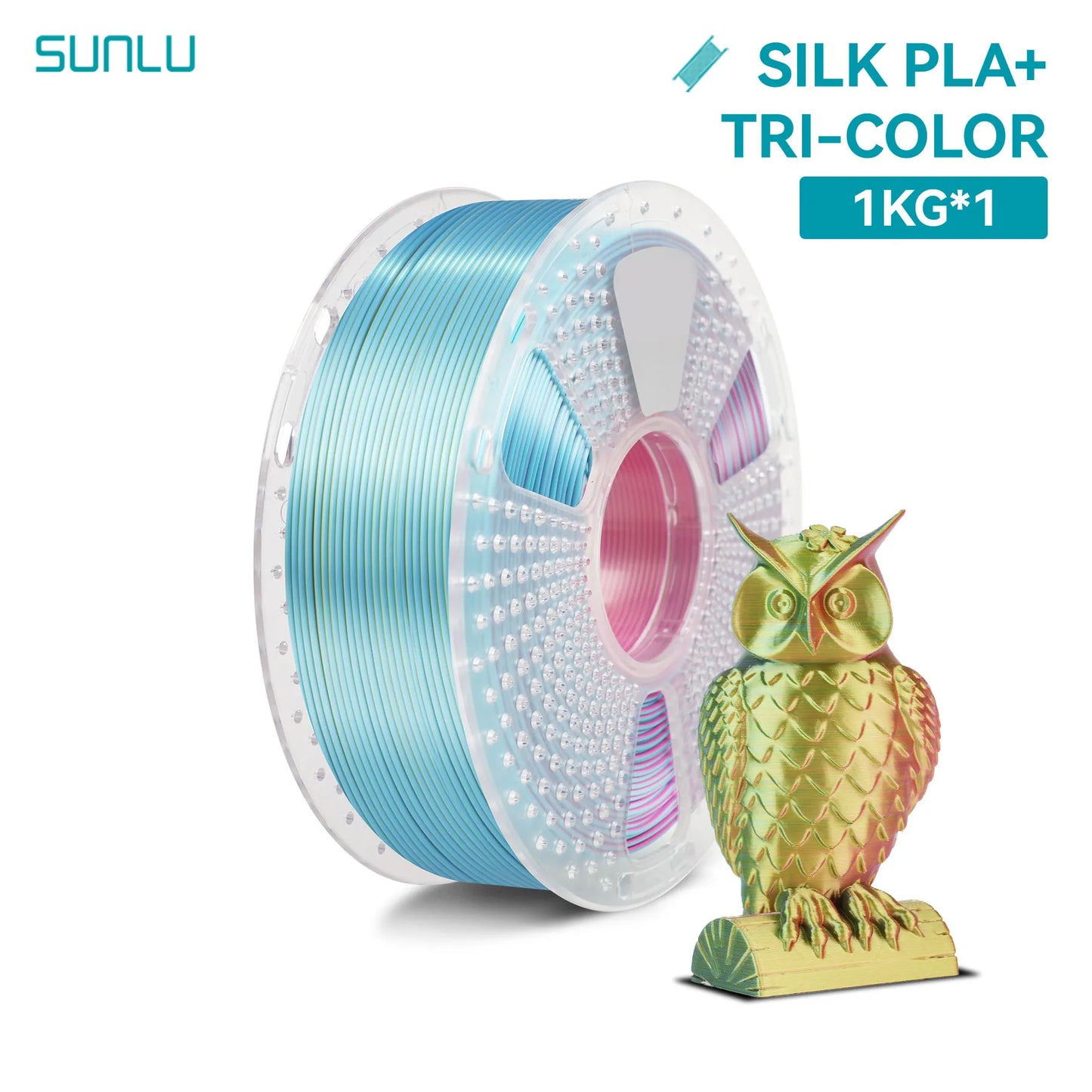 SUNLU 1KG SILK /Dual / Triple /Four Color 3D Printer Filament 1.75mm 1000g Spool (2.2lbs) Neatly Filament Fit Most FDM Printer