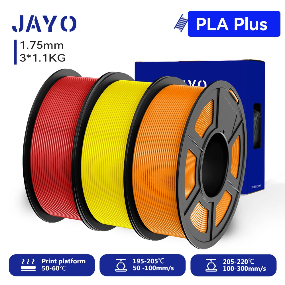 JAYO 3D PETG/PLA/PLA PLUS Printer Filament 1.75mm 3rolls 100% No Bubble non-toxic 3D Printing Materials for 3D Printer&3D Pen