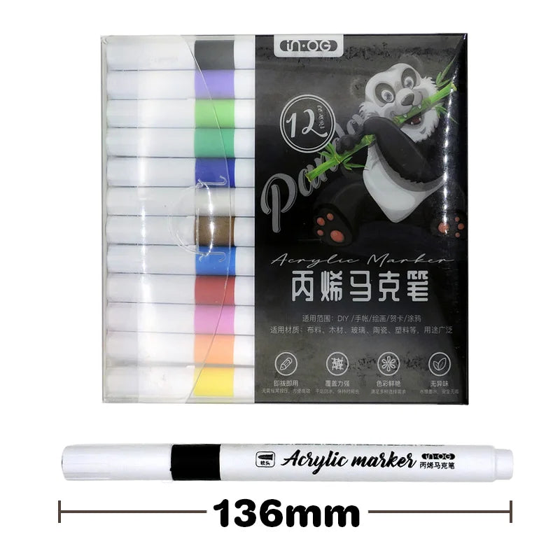 12/36/60color Acrylic Paint marker Pens For Rock Painting Canvas DIY Making posca Doodle Pen Waterproof art Markers Supplies