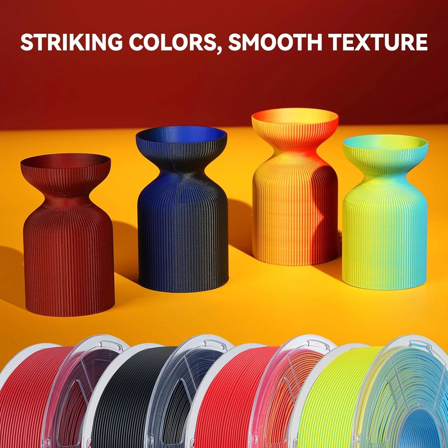 JAYO 2Rolls 3D PLA Matte /Dual Color Matte PLA Printer Filament 1.75mm Neatly Wound & Matte Finish Print with 99% FDM 3D Printer