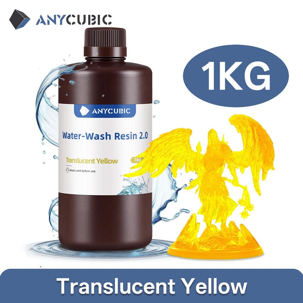 ANYCUBIC Water-Wash Resin For LCD 3D Printer High Precision Low Odor Low Viscosity 3D Printing Standard Photopolymer