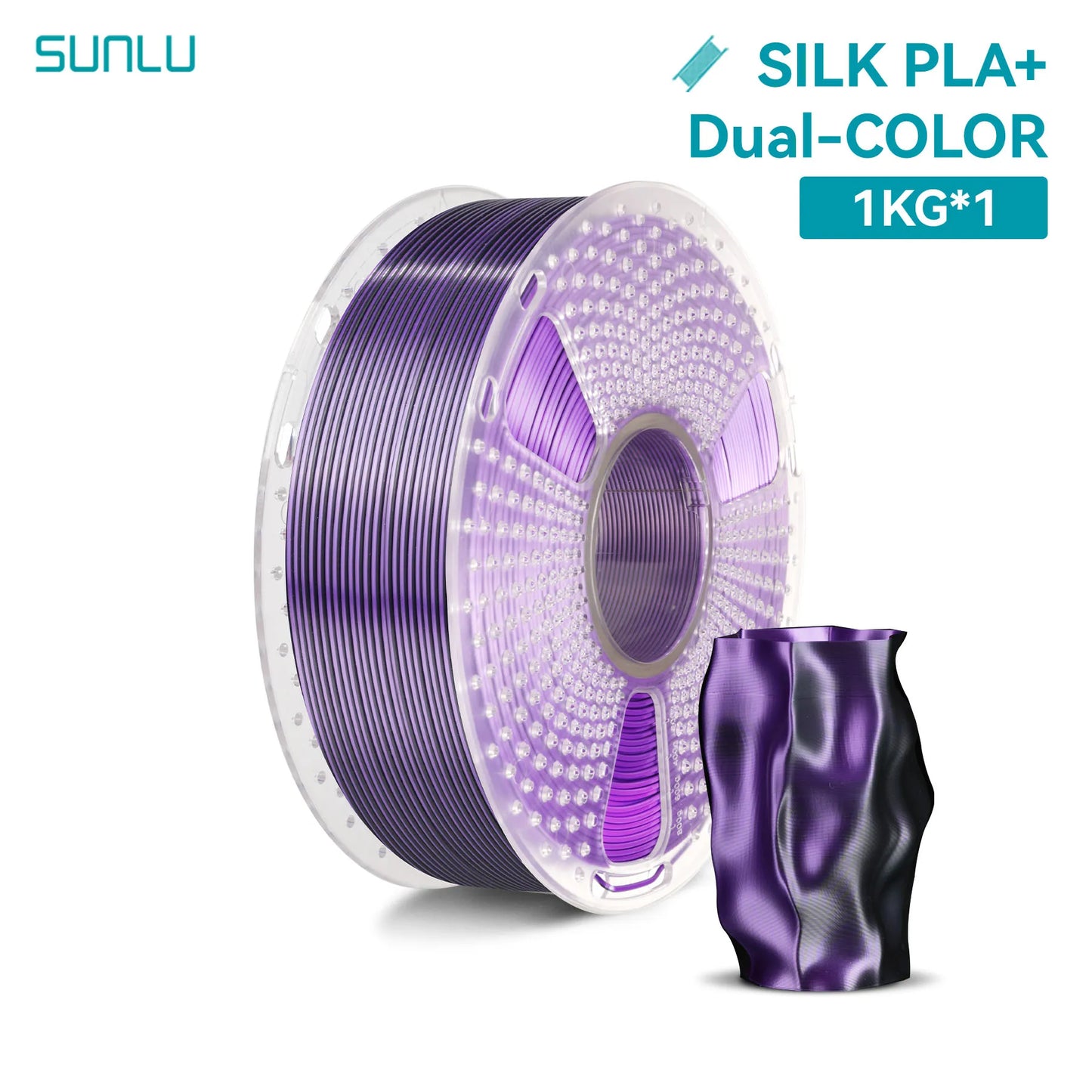 SUNLU 1KG SILK /Dual / Triple /Four Color 3D Printer Filament 1.75mm 1000g Spool (2.2lbs) Neatly Filament Fit Most FDM Printer