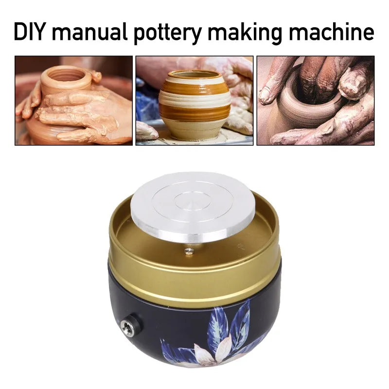 Mini Electric Pottery Wheel DIY Sculpting Kit Craft tool with Tray for Adults and Kids Toys Clay Art Ceramics Work Machine Turntable