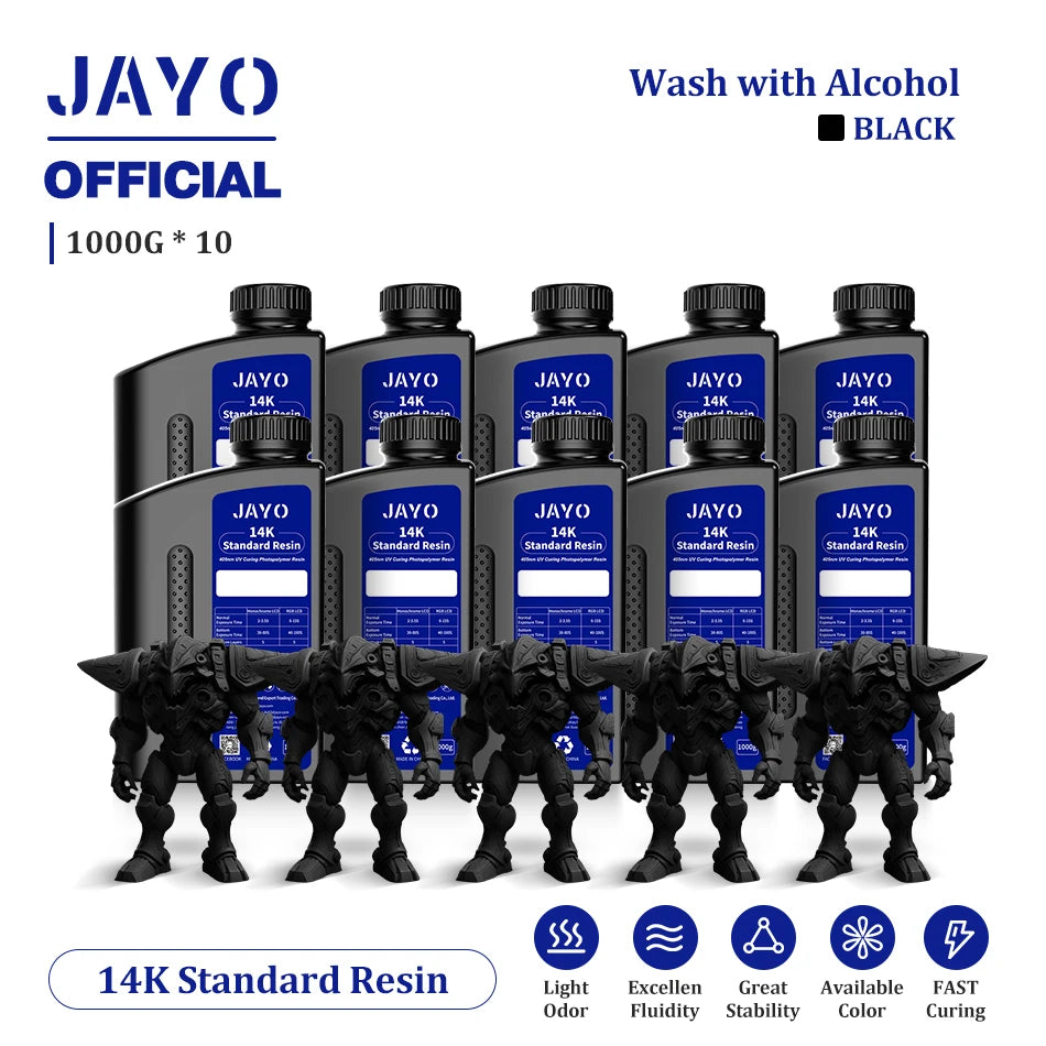 JAYO 10 Bottles 3D Resin Standard Fast Curing Standard/ 14K Standard/ Standard Plus 3D Resin for LCD DLP SLA Resin 3D Printer