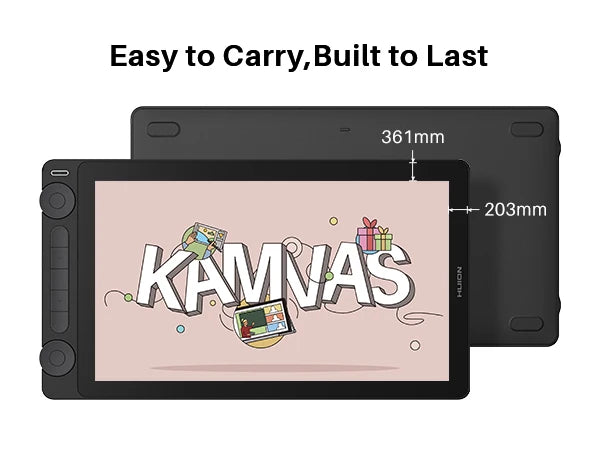Huion Kamvas 13 Gen 3 Drawing Display 13.3" Art Tablet+Anti-sparkle Canvas Glass, 99% sRGB, PenTech 4.0 16384 Pen Pressure