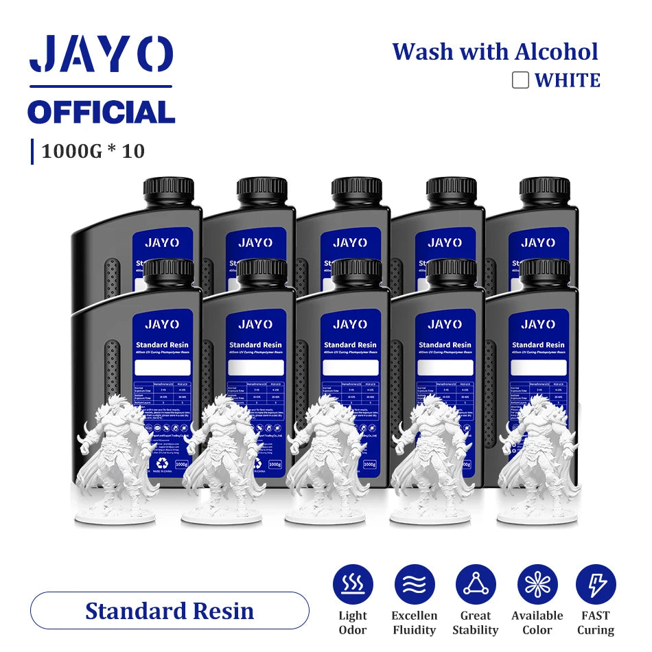 JAYO 10 Bottles 3D Resin Standard Fast Curing Standard/ 14K Standard/ Standard Plus 3D Resin for LCD DLP SLA Resin 3D Printer