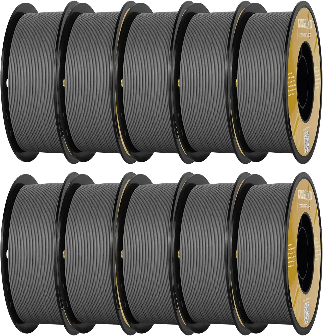Matte PLA 3D Printer Filament 1.75mm, 10kg Grey, High Accuracy +/-0.02mm for Smooth Matte Finishes