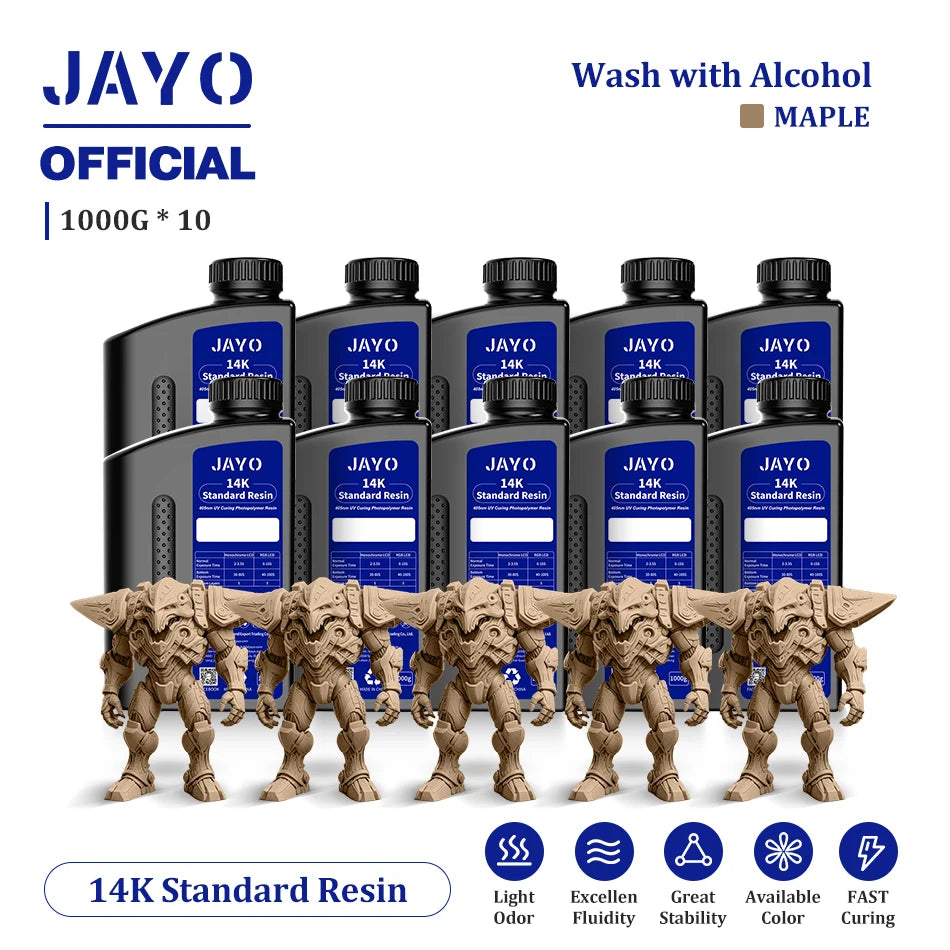JAYO 10 Bottles 3D Resin Standard Fast Curing Standard/ 14K Standard/ Standard Plus 3D Resin for LCD DLP SLA Resin 3D Printer