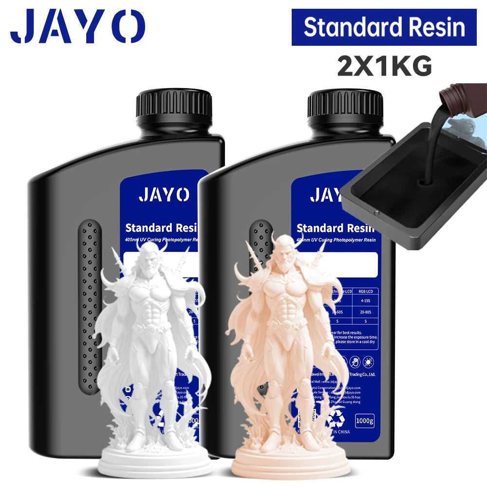 JAYO Standard /ABS-Like/ Water Wash 3D Printer UV Resin 405nm 2 Bottles For LCD 3D Printer Material For Printing Easy to Print