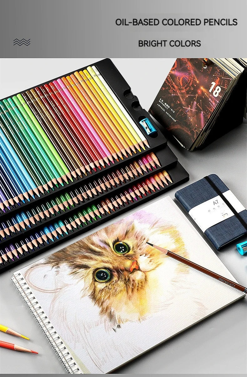 48/72/120/150/200 Colors Professional Colored Oil Pencils Lead Watercolor Drawing  pencils with Storage Bag Set Art Supplies