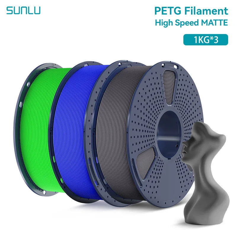 SUNLU 3KG High Speed PLA/Matte PLA/Matte PETG Filament 1.75mm 1kg Spool Neatly Wound Filament Fit Most FDM 3D Printers
