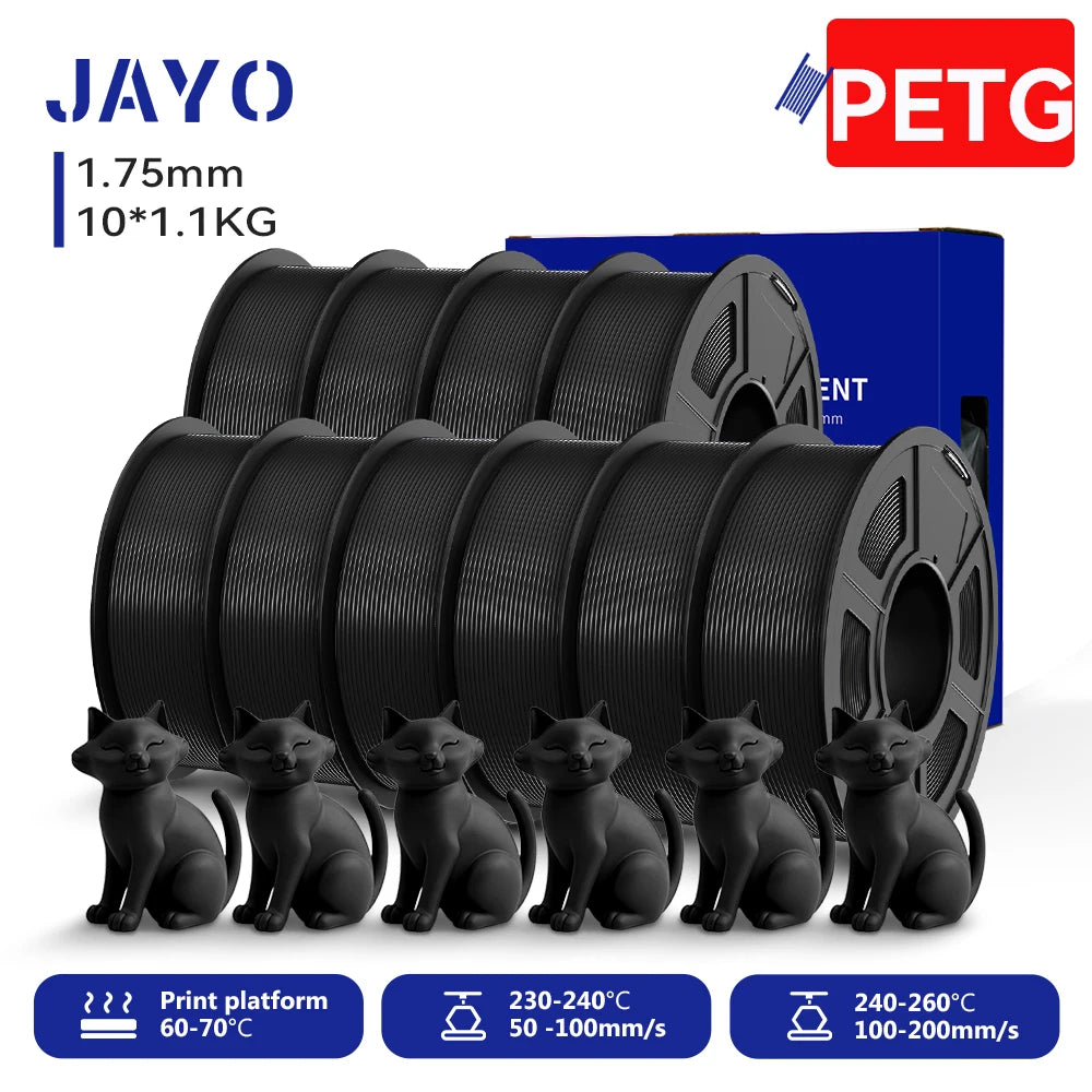 JAYO 3D PETG/ High Speed Matte PETG / PLA Classic Printer Filament 1.75mm 3D Printer Filament 11KG Neatly Wound PETG for 3D