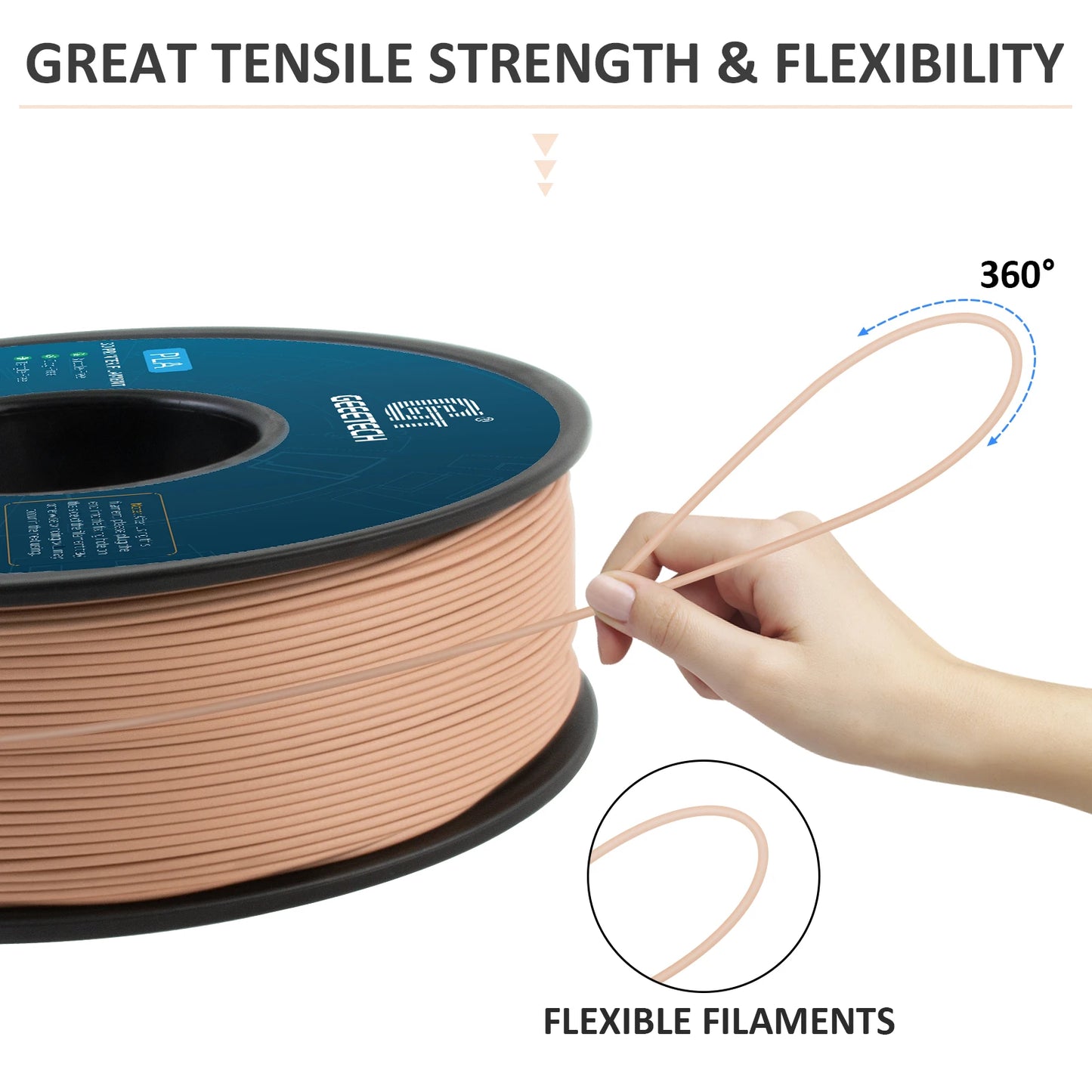 GEEETECH 10Kg 3d Matte PLA Filament 1.75mm Spool Wire For 3D Printer Material,Safety, Vacuum packaging