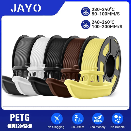 JAYO PETG 3D Printer Filament petg jayo filament  no bubbles no drawing smooth multiple colors 3d printer accessories 1.1kg/roll