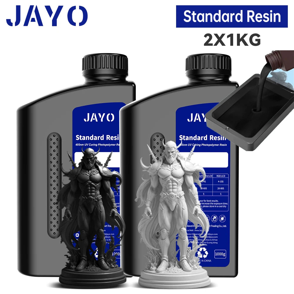 JAYO Standard /ABS-Like/ Water Wash 3D Printer UV Resin 405nm 2 Bottles For LCD 3D Printer Material For Printing Easy to Print