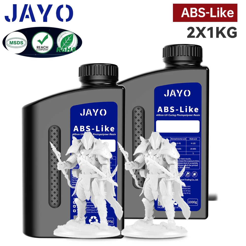 JAYO Standard /ABS-Like/ Water Wash 3D Printer UV Resin 405nm 2 Bottles For LCD 3D Printer Material For Printing Easy to Print