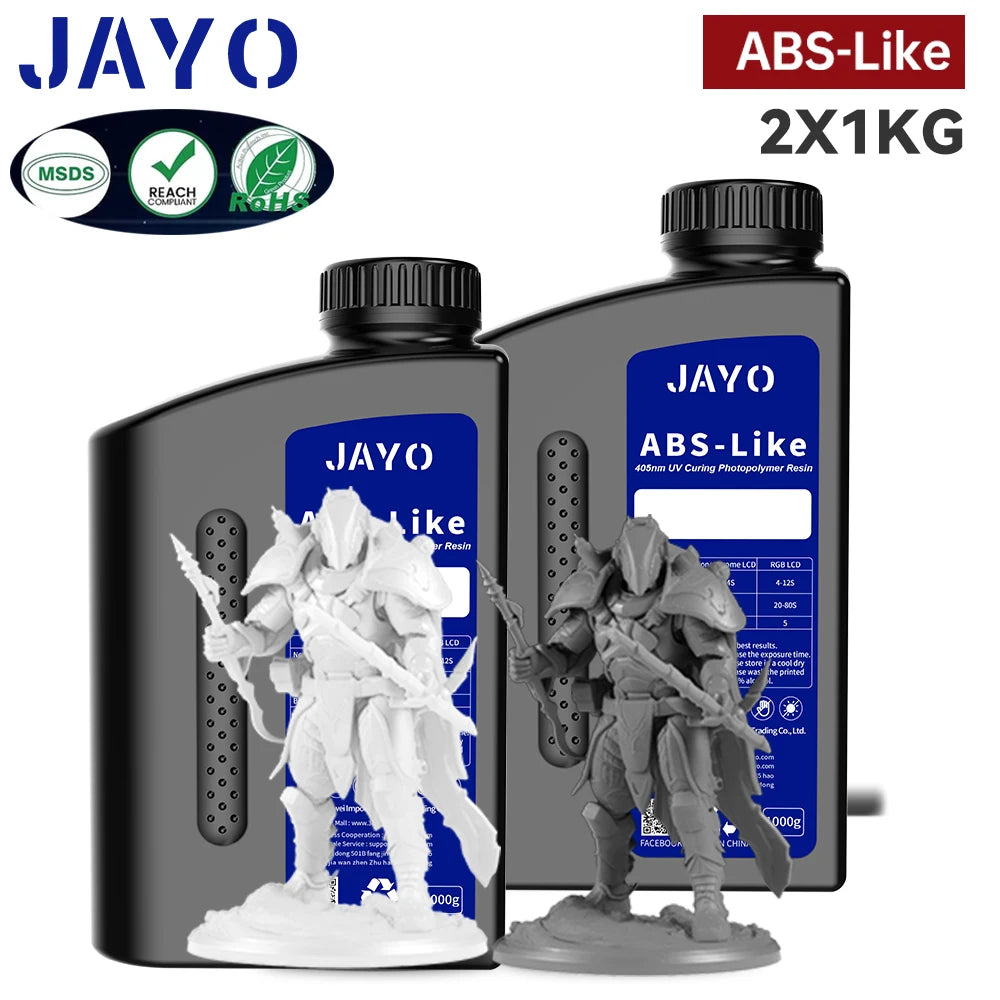 JAYO Standard /ABS-Like/ Water Wash 3D Printer UV Resin 405nm 2 Bottles For LCD 3D Printer Material For Printing Easy to Print