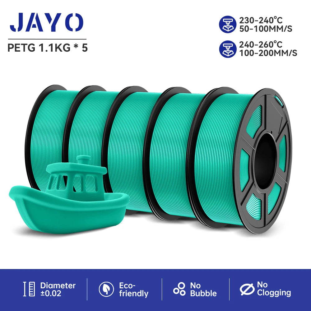 JAYO PETG 3D Printer Filament petg jayo filament  no bubbles no drawing smooth multiple colors 3d printer accessories 1.1kg/roll