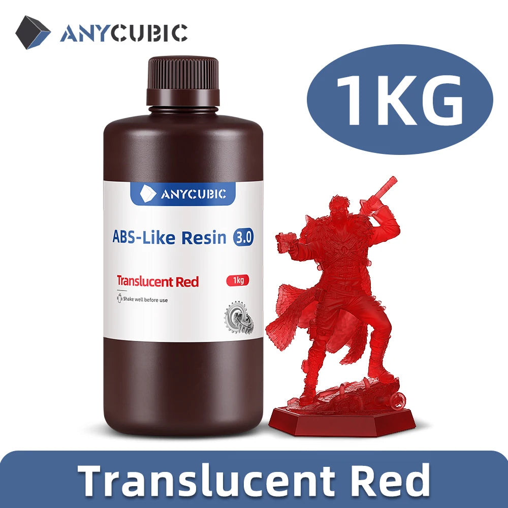 ANYCUBIC ABS-Like Resin 3.0 For LCD 3D Printer Highly Resilient Higher Accuracy with Lower Shrinkage Rate Minimal Odor Mono 4