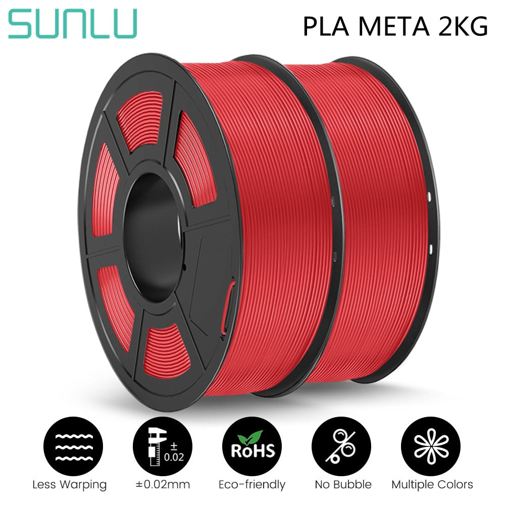 SUNLU  PLA Meta 3D Filament 3D Printer Filaments 2kg 1.75MM Better Mobility Better Toughness Warm Color