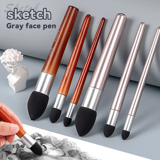 Sketch Pen Brush Artist Blending Pen Washable Rubbing Sponge Wipe Clean Tool Set Reusable Drawing Processing Rendering Eraser