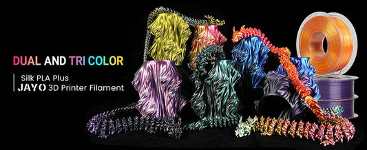 JAYO Silk PLA+ Rainbow 3D Filament 1.75mm SILK PLA plus Dual & Triple Color 3D Printer Filament Neatly Wound 1.1kg 2Rolls/set