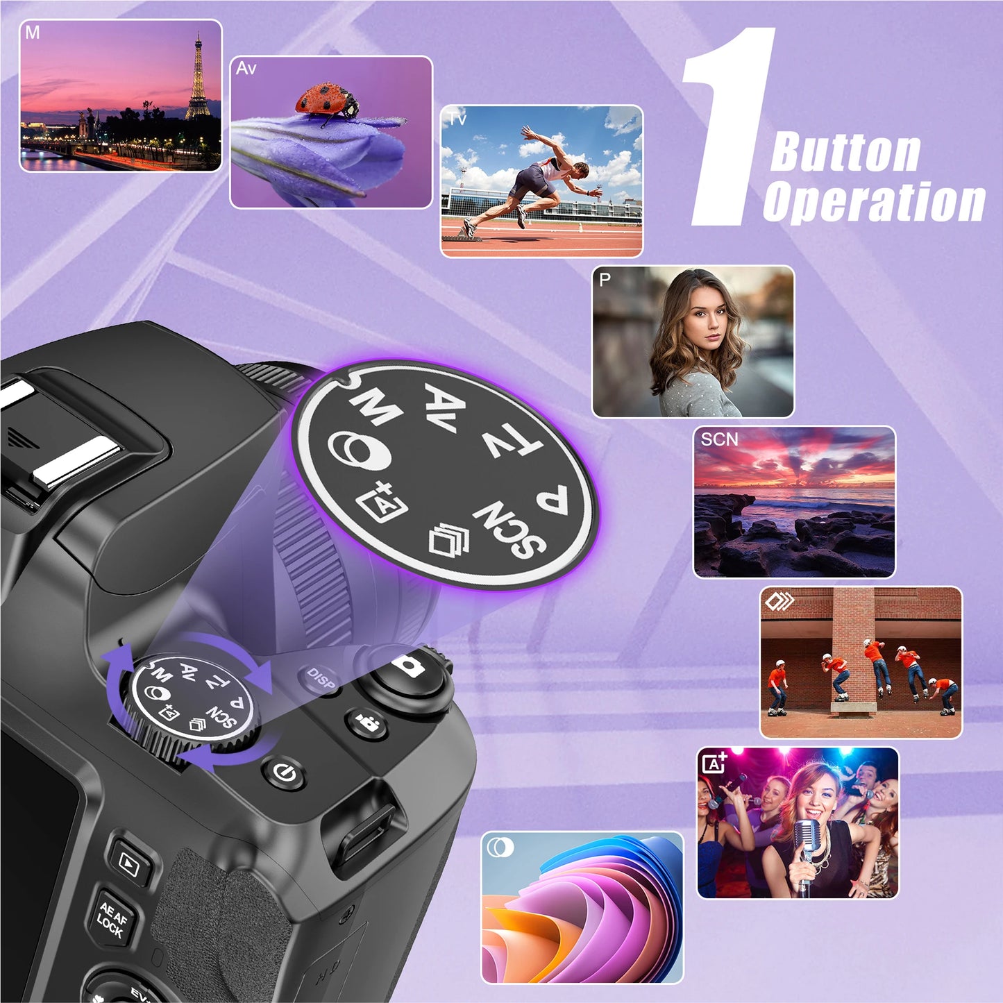 64MP Digital Camera DSLR For Photography 10X Optical Zoom Camcorder 4K Video Vlog Scalable SLR Camera for Youtube, Livestream, Webcam