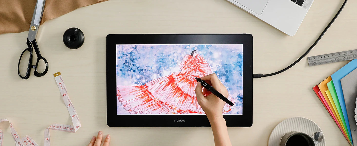 HUION 15.6 Inch Kamvas Pro 16 Plus 4K Graphic Tablet Display with UHD 145% sRGB 8192 levels Battery-free Pen&Tilt Function Drawi