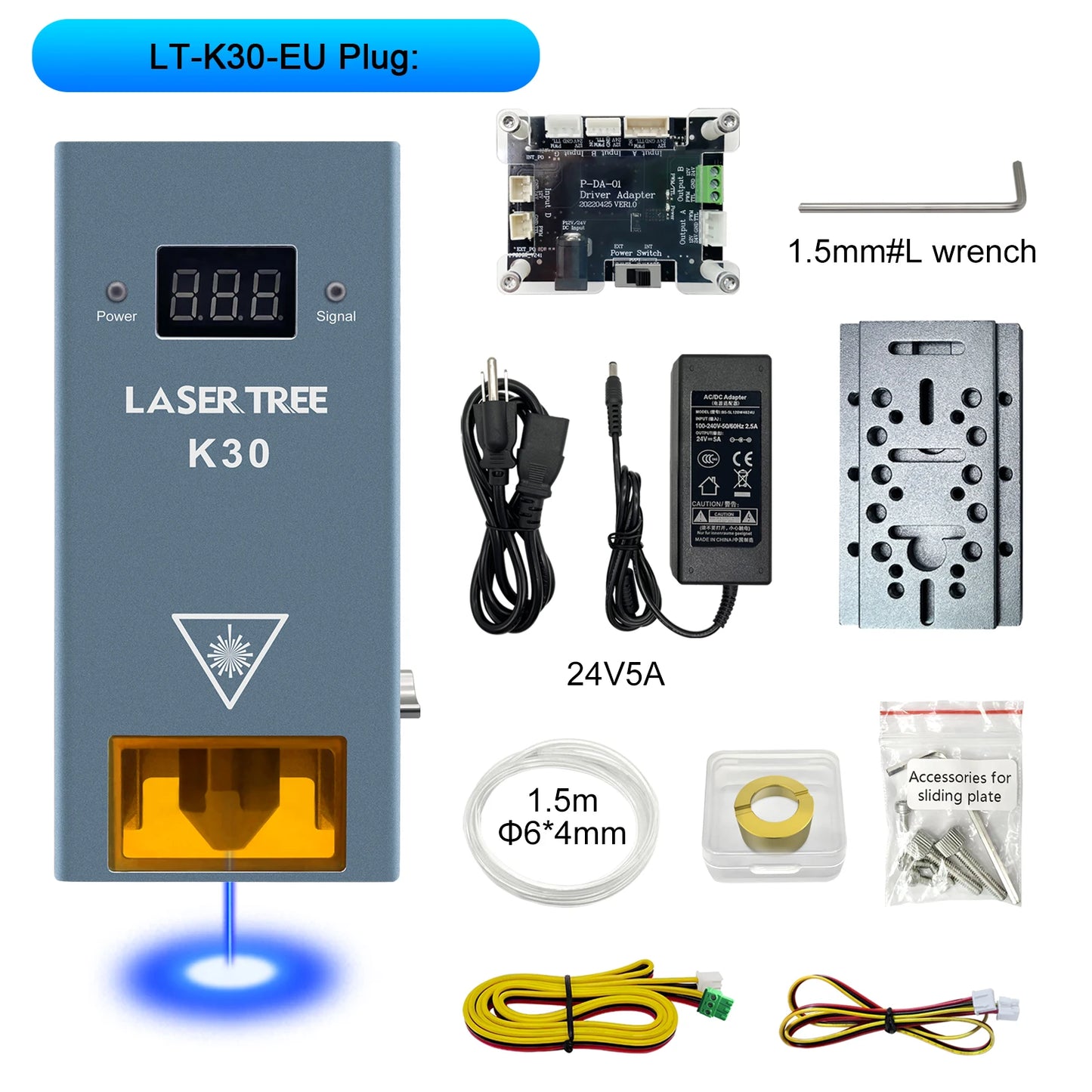 LASER TREE 10W 20W 30W 40W Optical Power Laser Head with Air Assist TTL Blue Light Module for Laser DIY Cutting Engraving Tools