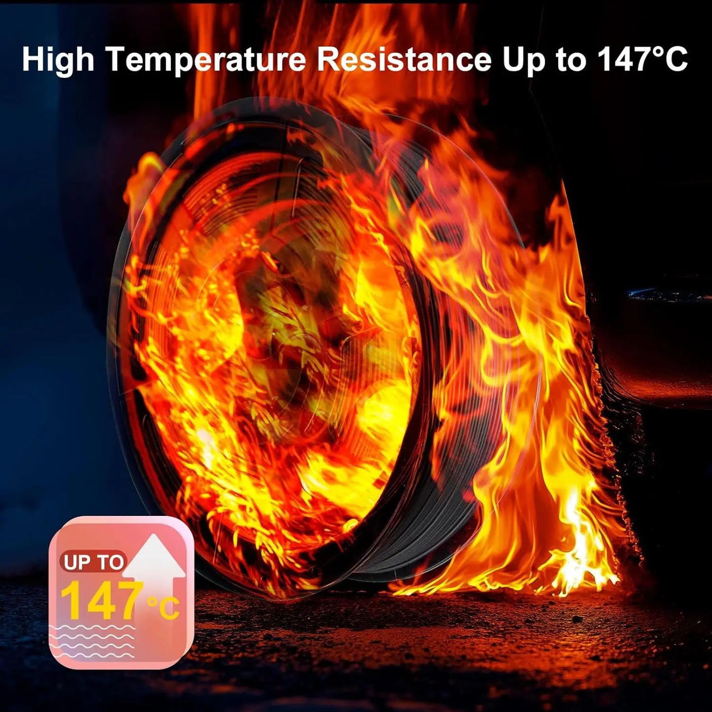 Carbon Fiber Polycarbonate 3D Printer Filament 1.75mm Matte Black 1KG, High Strength & Heat Resistant for Industrial Parts