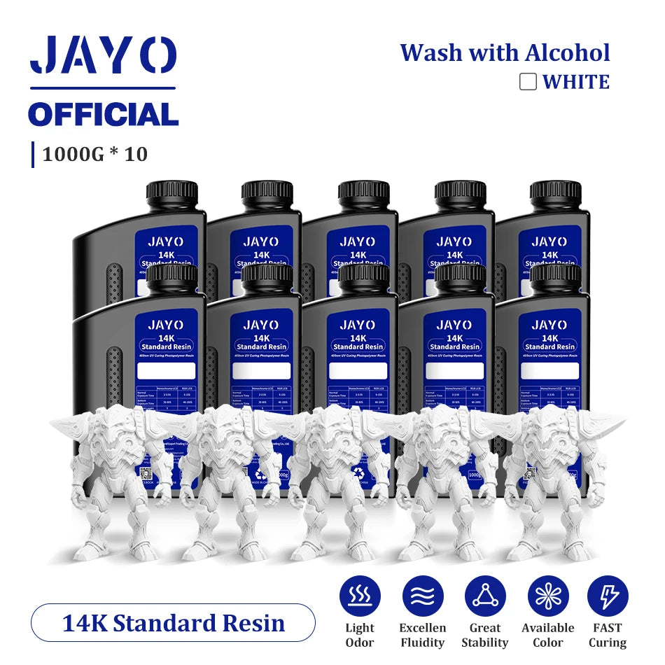 JAYO 10 Bottles 3D Resin Standard Fast Curing Standard/ 14K Standard/ Standard Plus 3D Resin for LCD DLP SLA Resin 3D Printer