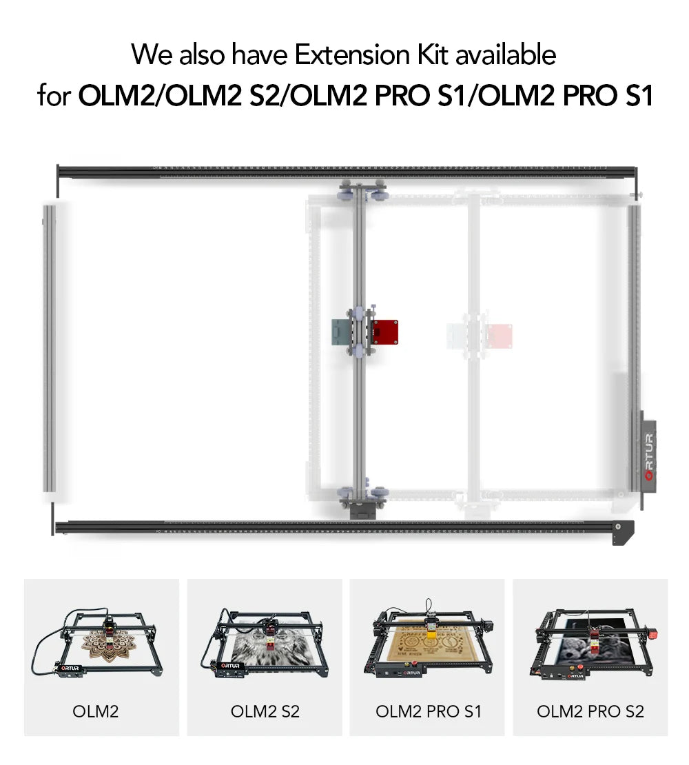 ORTUR Laser Master 2 S2 LU2-10A With 10W Output Power 0.05*0.1MM Compressed Spot Laser Cutter For Wood MDF 400*800 Carved Area