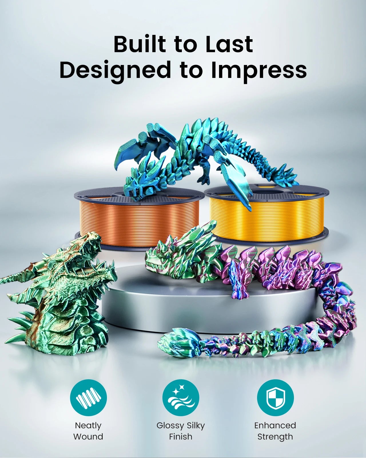 SUNLU SILK PLA+  Filament 3D Printer Filament 10kg 1.75mm Spool wire Vacuum Package