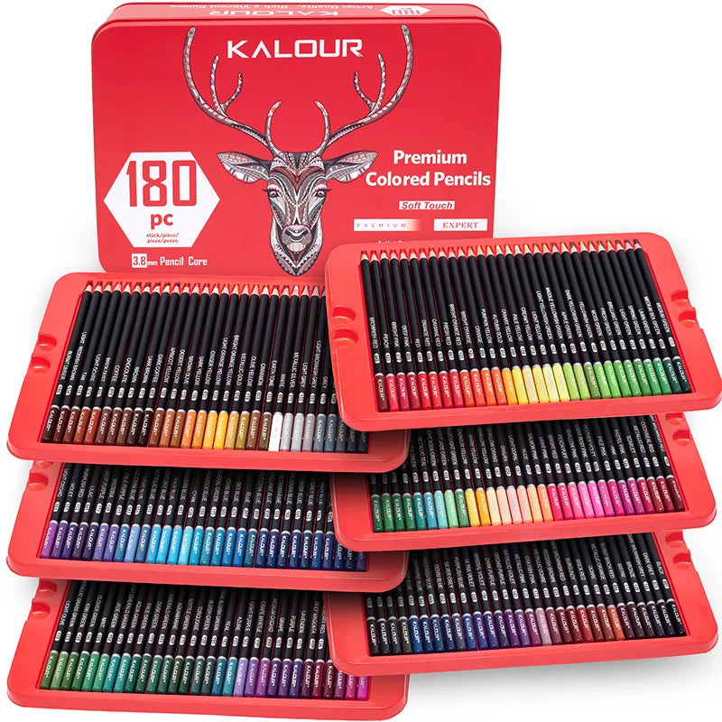 KALOUR 50/72/180/240/300 Pcs Oil Colored Pencils Set Professional Drawing Color Pencil For Artist Coloring Sketch Art Supplies