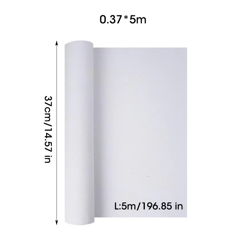 5M/Roll Cotton Canvas Roll, White Black Blank Specialized Suitable for Oil Painting, Acrylic Pigments,27,37,47,,57,67,77,87cm Wide