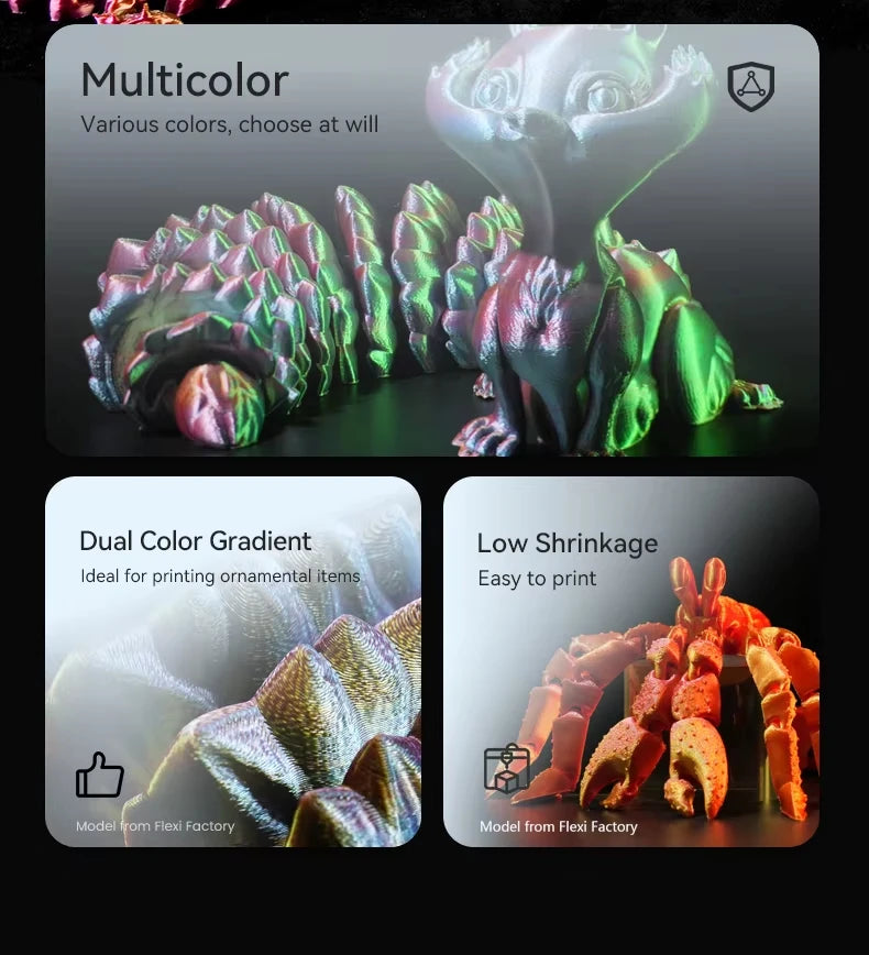 SUNLU 1KG SILK /Dual / Triple /Four Color 3D Printer Filament 1.75mm 1000g Spool (2.2lbs) Neatly Filament Fit Most FDM Printer