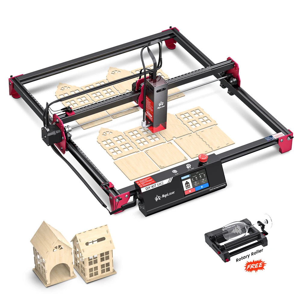 Algolaser 90W Table 40*43cm CNC Laser Cutter Engraver 3.5” Touch Scree Phone&WiF Metal Wood CNC Lase Cutting Engraving Machine