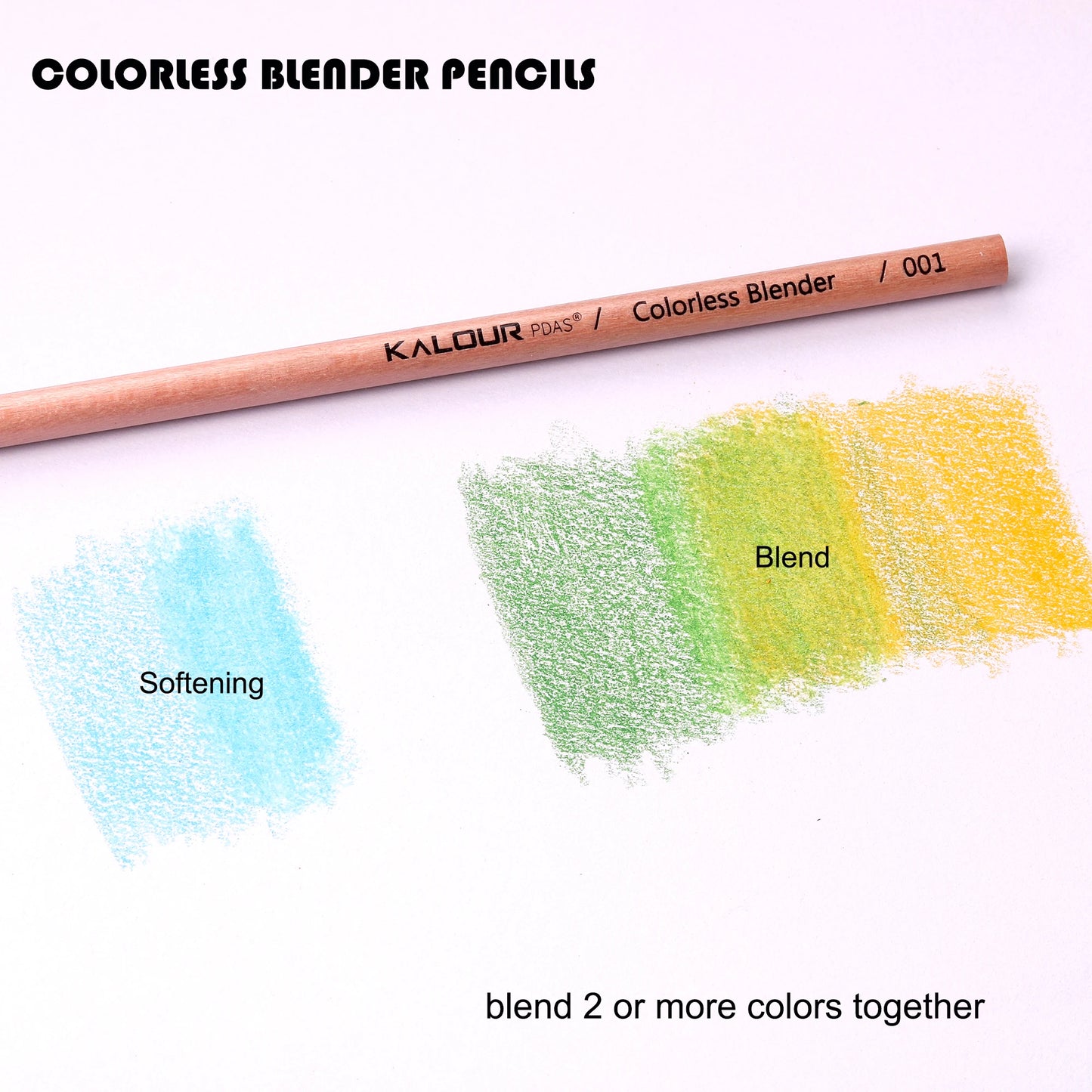 KALOUR Colorless Blender and Burnisher Pencils Set,Non-pigmented, Wax Based Pencil,perfect for Blending Softening Edges