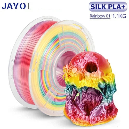 JAYO 3D PLA / Silk PLA Rainbow Printer Filament 1.75mm Transparent Rainbow 3D Filament As Neatly Wound 3D Printing Material