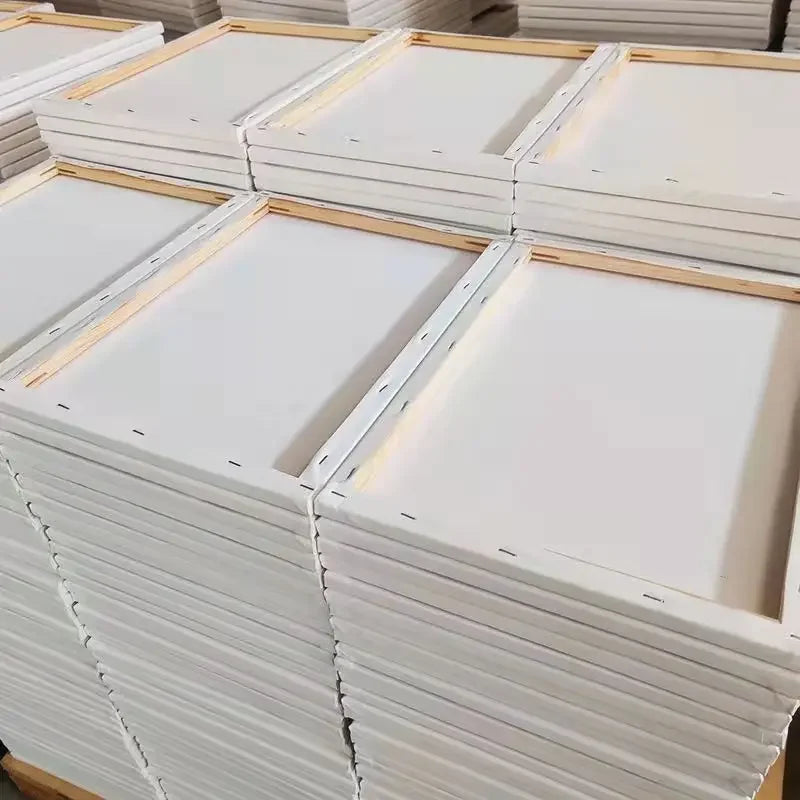 5pcs White Blank Square Artist Canvas Wooden Board Frame Cotton Artist Canvas Boards for Oil Painting Acrylic Watercolor