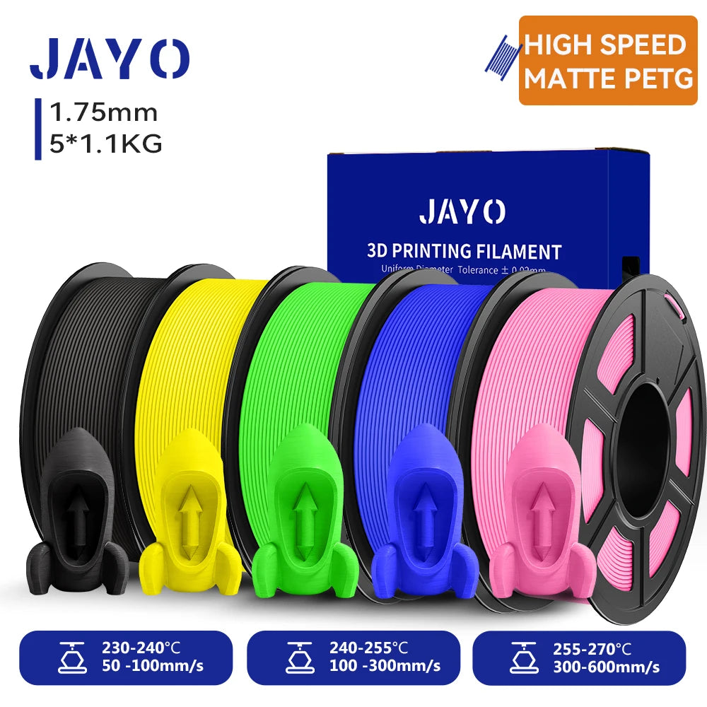 JAYO 5.5KG 3D PETG / High Speed Matte PETG / PLA Classic Printer Filament 1.75mm 3D Printer Filament Neatly Wound PETG for 3D