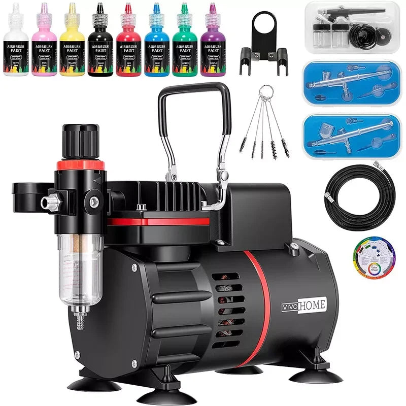 Professional Airbrush Kit Set Airbrush Compressor Art Nail Tattoo Makeup Model
