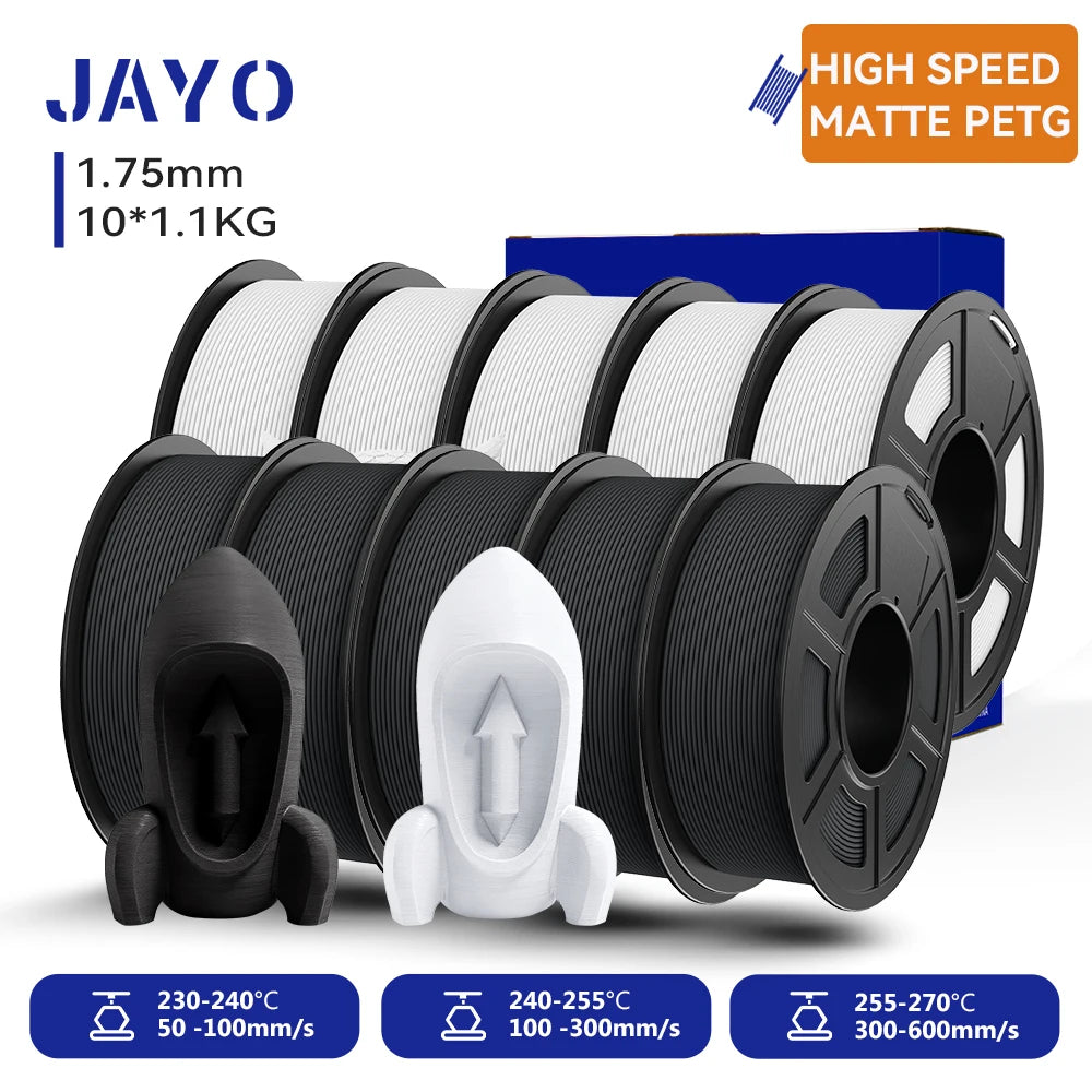 JAYO 3D PETG/ High Speed Matte PETG / PLA Classic Printer Filament 1.75mm 3D Printer Filament 11KG Neatly Wound PETG for 3D