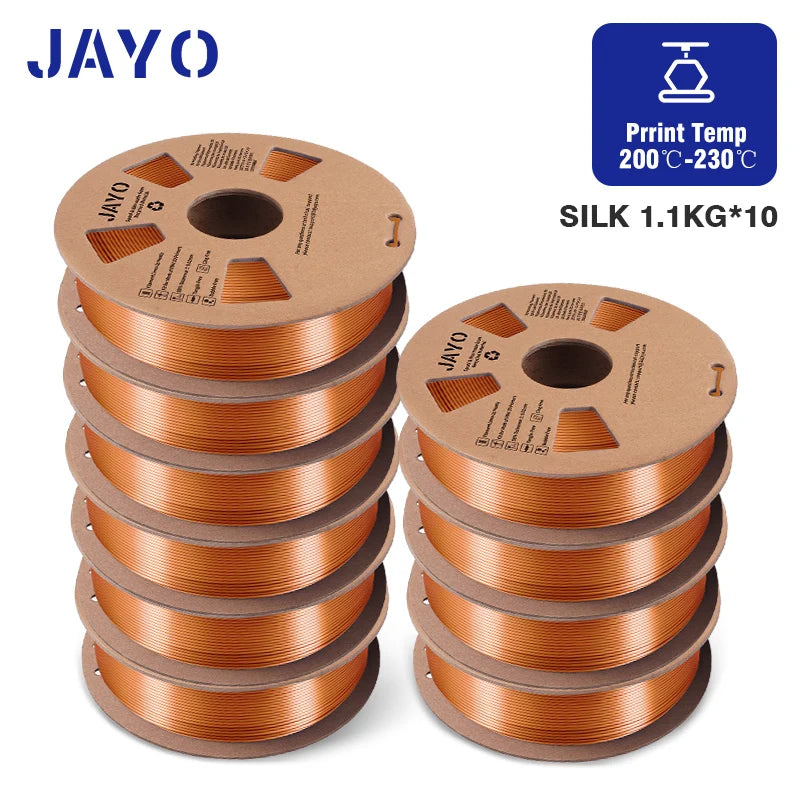 JAYO 3D Printer part PETG/PLA Meta/PLA/SILK/PLA PLUS/TPU Filament 1.75mm for 10Rolls FDM 100% No Bubbel craft part DIY Materials